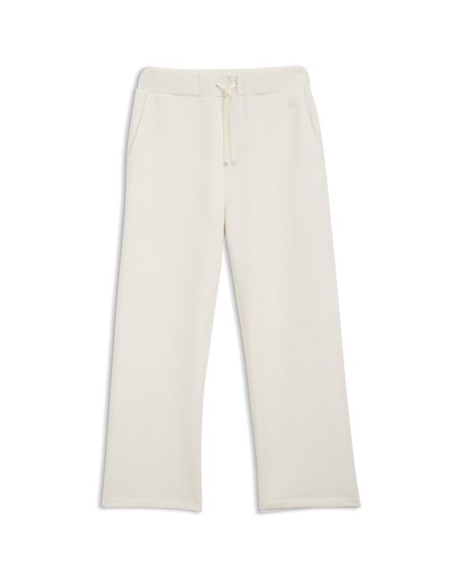 Boss White Relaxed-Fit Trousers