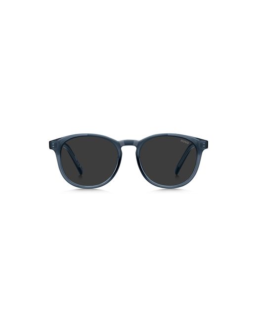 HUGO Blue Acetate Sunglasses With Rubber Trim for men