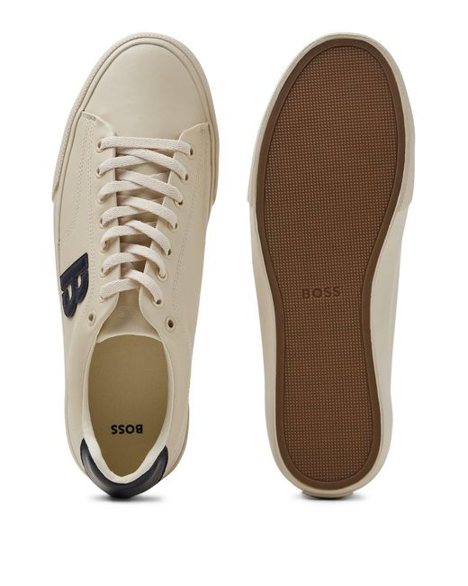 BOSS by HUGO BOSS Low-top Trainers With Contrast 'b' Detail in Natural for  Men | Lyst Australia