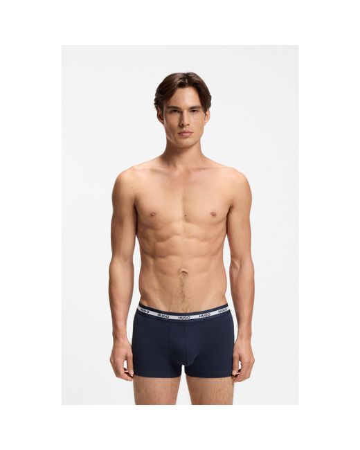 HUGO Blue Three-Pack Of Trunks for men