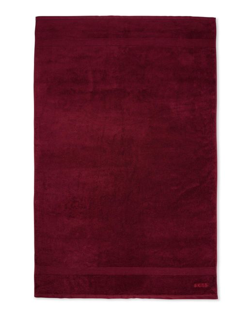 Boss Red Aegean-cotton Bath Sheet With Tonal Logo