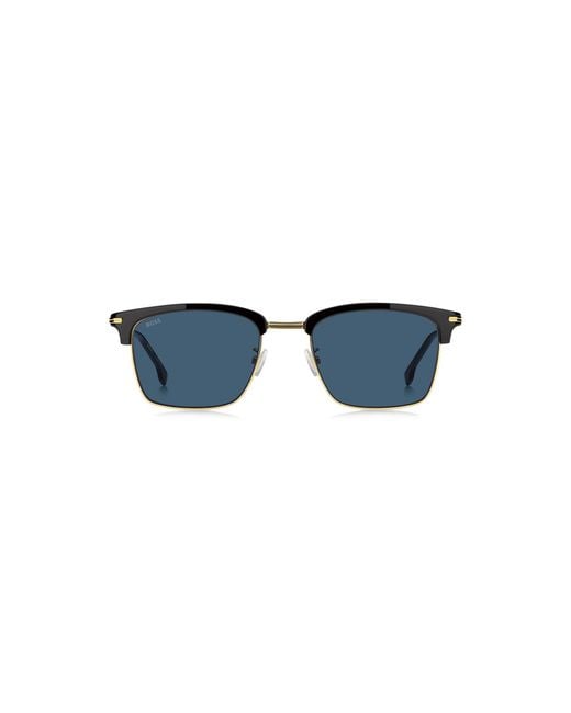 Boss Blue Lens Sunglasses With And-Tone Frames for men