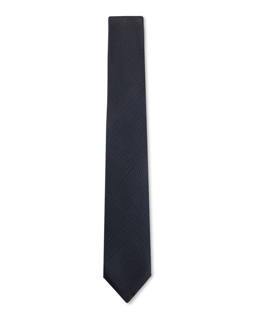 Boss Blue Silk Tie In Structured Jacquard for men