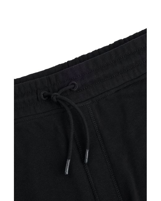 Boss Black Cotton-terry Regular-fit Shorts With Logo Badge for men