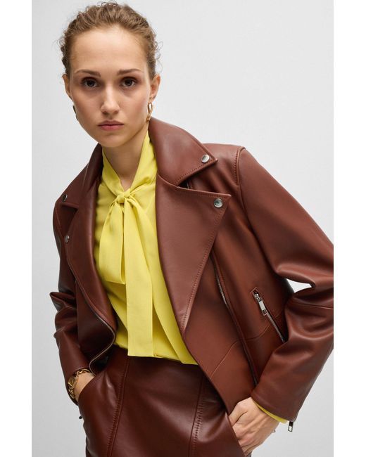 Boss brown leather jacket 2025