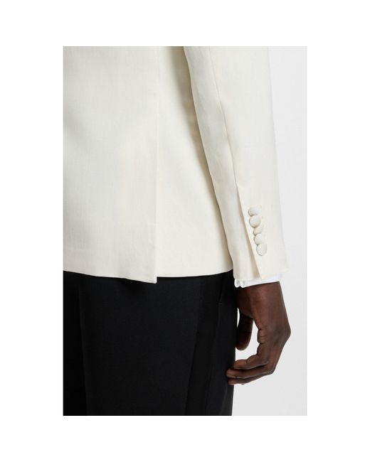 Boss White Slim-Fit Tuxedo Jacket for men