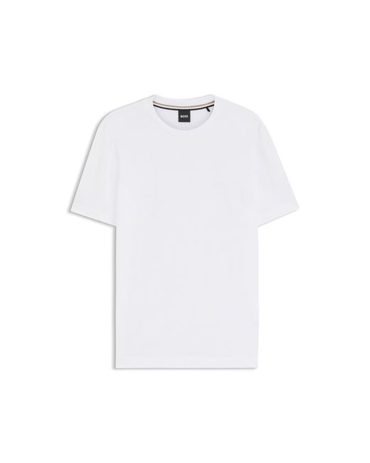Boss White Cotton-Jersey T-Shirt With Logo Detail for men