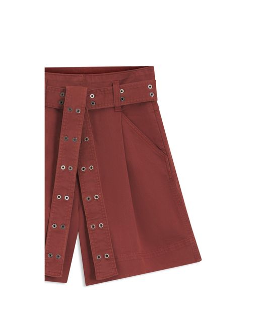 Boss Red Stretch-Cotton Shorts With Eyelet Belt