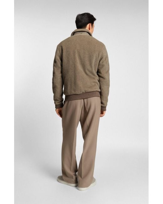 Boss Relaxed-Fit Jas Van Een Alpacamix Met Visgraatpatroon in het Natural voor heren