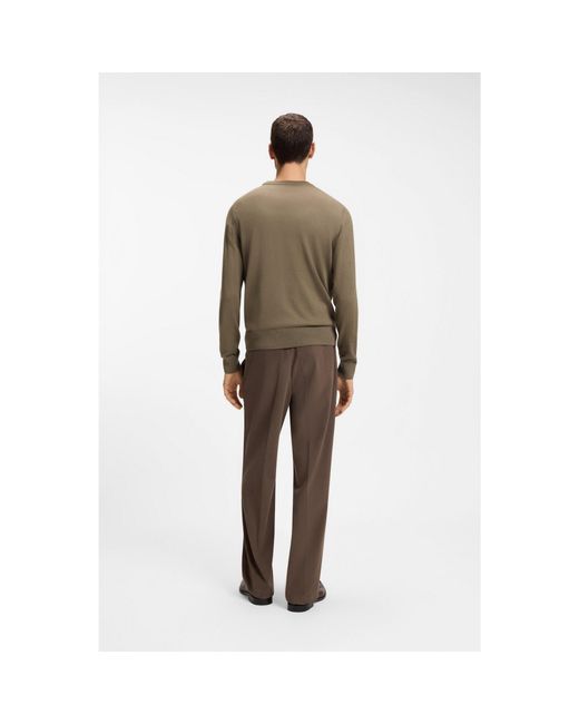 Boss Brown Mixed-Structure Sweater for men