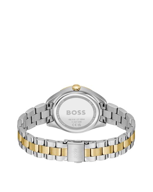 Boss Green Zweifarbige Uhr Mit Geriffelter Lünette