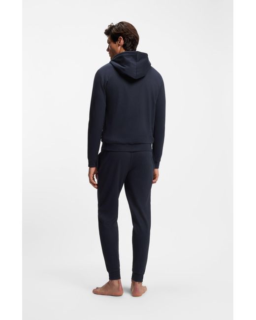 Boss Hoodie Aus Baumwoll-Terry Mit Reißverschluss in Blue für Herren