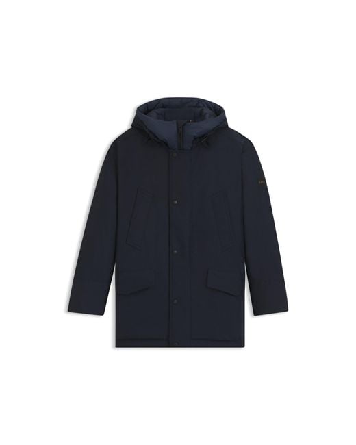 Boss Blue Water-Repellent Jacket With Contrasting Trims for men