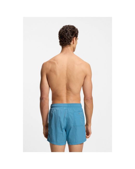 Boss Blue Swim Shorts With Double B Monogram Trim for men