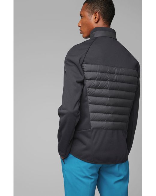 BOSS by Hugo Boss Slim Fit Golf Jacket With Down Filled Panels in Black for Men - Lyst