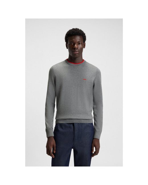 HUGO Gray Regular-Fit Sweater for men