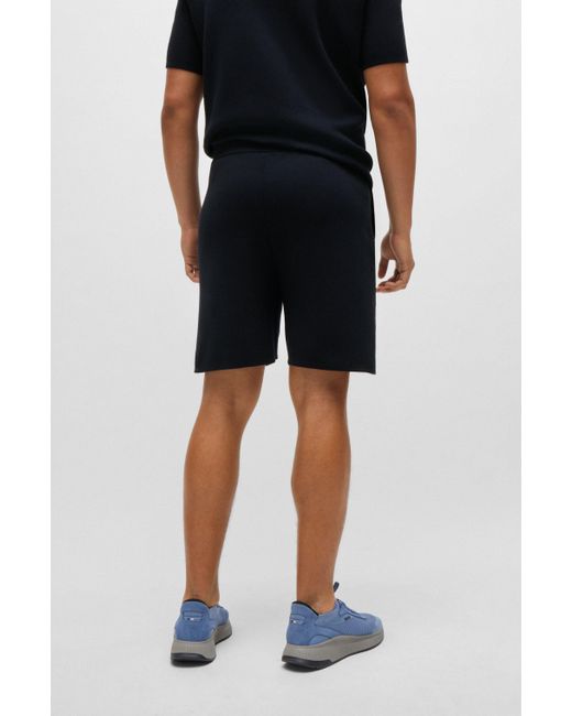 Boss Regular-fit Shorts Van Een Thermoregulerende Katoenmix in het Blue voor heren