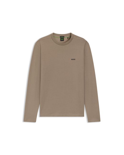 Boss Brown Long-Sleeved T-Shirt for men