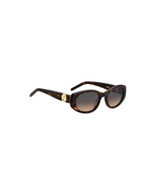 Boss Black Tortoiseshell-Acetate Sunglasses With Double B Monogram