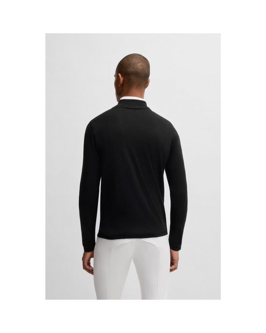 Boss Black Equestrian Troyer Sweater With Logo Patch for men