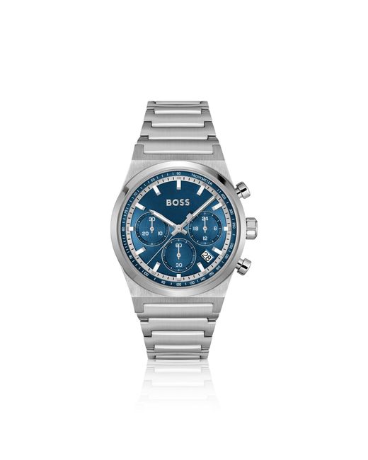 Boss Blue Tone Chronograph Watch With Dial for men