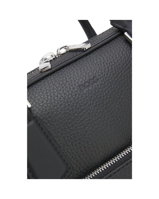 Boss Black Italian Leather Double-Zip Document Case for men