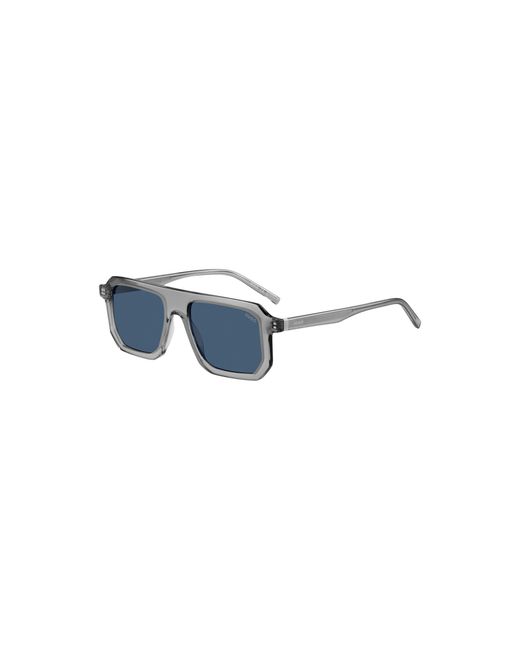 HUGO Blue Transparent- Sunglasses With Lenses for men
