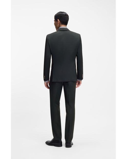 Boss Tweedelig Slim-Fit Pak Van Een Wolmix in het Black voor heren