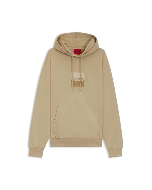 HUGO Natural Relaxed-Fit Hoodie for men