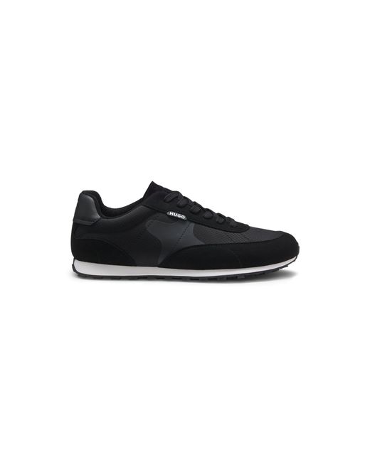 HUGO Black Ripstop Lace-Up Trainers With Eva-Rubber Sole for men