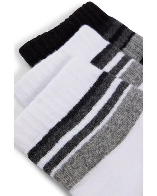 Boss Black Three-pack Of Short-length Socks With Plush Soles for men