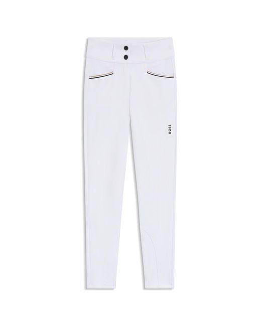 Boss White Equestrian Full-Grip Breeches