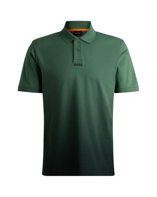 Boss Poloshirt aus Baumwoll-Piqué mit Dip-Dye-Finish in Green für Herren
