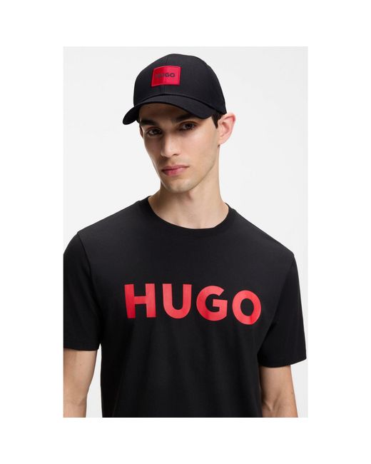 HUGO Red Cotton-Twill Cap With Logo Label for men