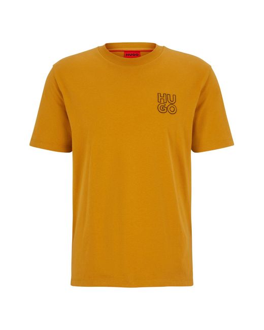 BOSS by HUGO BOSS Crew-neck T-shirt In Organic Cotton With Stacked Logo ...