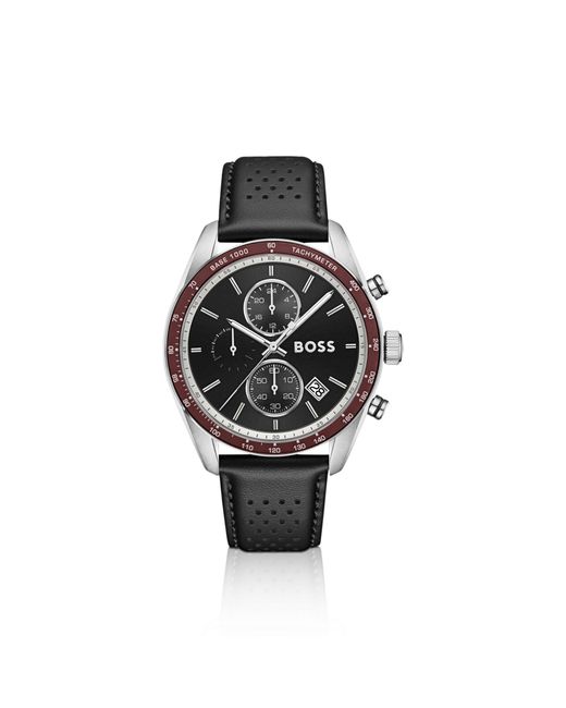 Boss Black Grand Prix Vitesse-Dial Watch With Perforated Strap for men
