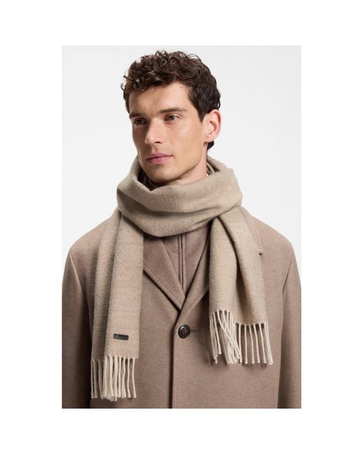 Boss Natural Double-Faced Scarf for men