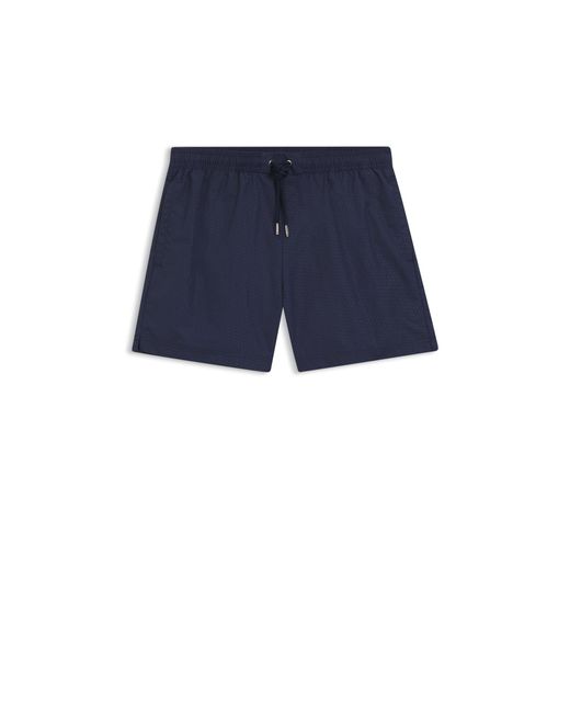 Boss Blue Swim Shorts With All-Over Monogram Print for men