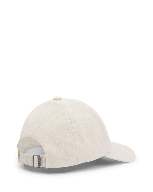 Boss White Naomi X Boss Cap In Cotton With Logo Patch