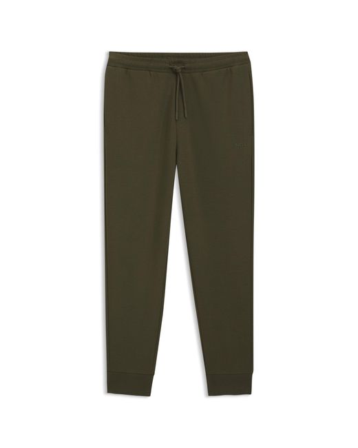 Boss Green Stretch-Cotton Tracksuit Bottoms With Puffed Logo for men