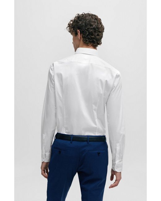 Boss Business Hemd H-HANK-KENT-C3-214 Slim Fit in White für Herren