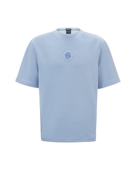 Boss Relaxed-fit T-shirt Met Dubbele Monogrampatch in het Blue voor heren