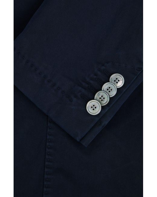 Boss Blue Slim-fit Suit In Stretch Fabric With Cotton for men