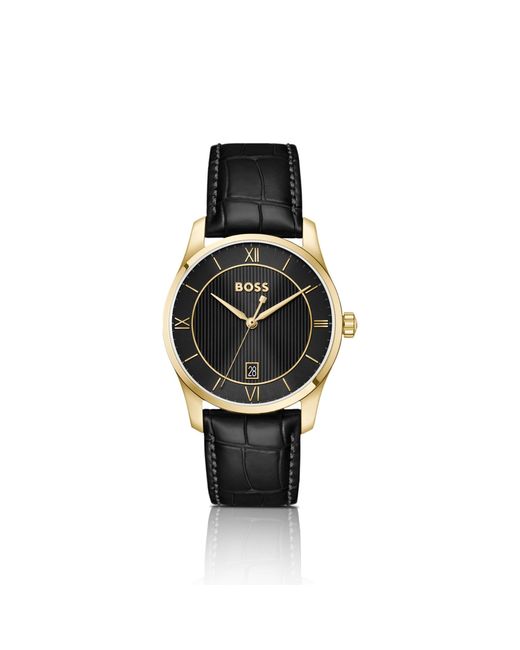 Boss Black Principle Prestige Watch With Textured Dial for men