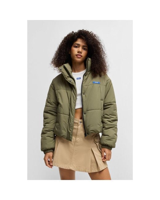 HUGO Green Relaxed-Fit Water-Repellent Jacket With Silicone Logo Badge