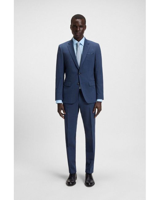 Boss Regular-Fit Overhemd Van Popeline Van Gemakkelijk Te Strijken Katoen in het Blue voor heren