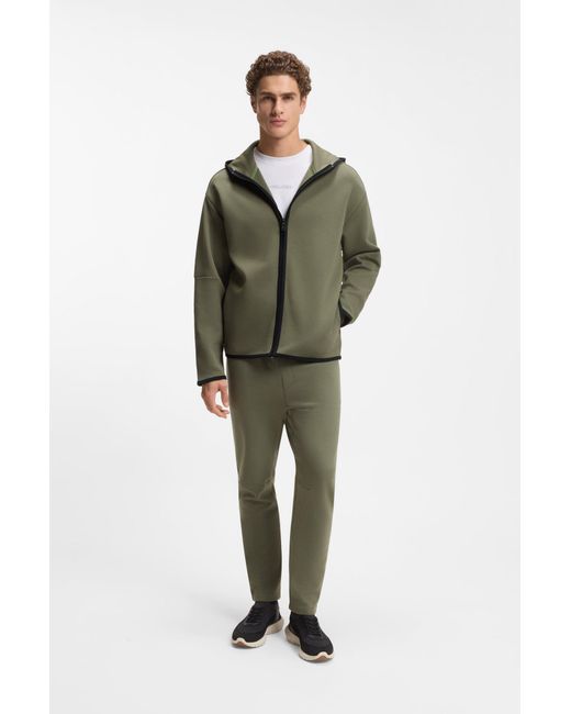 Boss Relaxed-Fit Hoodie Van Een Superzachte Katoenmix in het Green voor heren