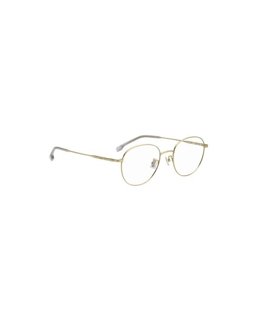 Boss Metallic Tone Optical Frames With Tubular Temples for men