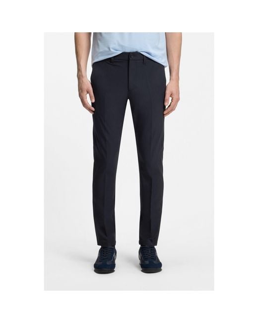 Boss Blue Slim-Fit Technical Trousers With Four-Way Stretch for men