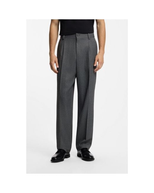 HUGO Black Modern-Fit Trousers for men